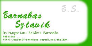 barnabas szlavik business card